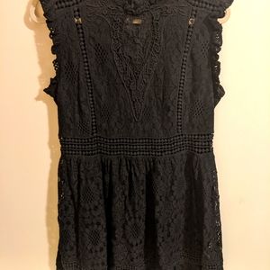 Black lace short dress